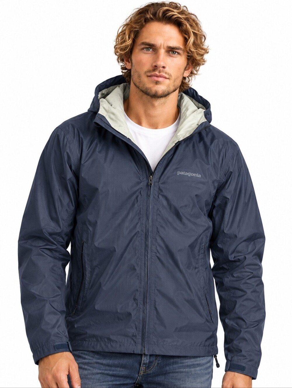 Patagonia Torrentshell H2No Rain Jacket Men's Large Navy Waterproof 83801 EUC
